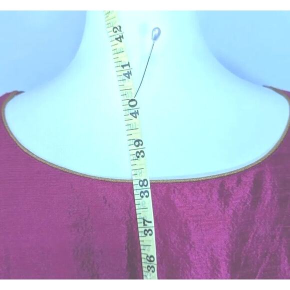 Indian Dress Magenta Full Pullover Silk Dupuoni Beaded Mirrors See Description - Picture 15 of 16